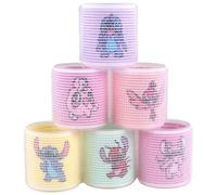 Stitch & Andzia Lot de 6 rouleaux à cheveux à scratch Disney