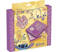 Lansay - Kit bijoux Disney Stitch : perles brillantes, charms Stitch & Angel, 4 colliers dès 6 ans