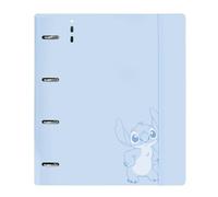 STITCH BEACH - Classeur avec 4 anneaux de 35 mm, avec recharge, 100 feuilles A4, idéal pour les enfants de différents âges, confortable et polyvalent, qualité et résistance, 27 x 4 x 32 cm, rose