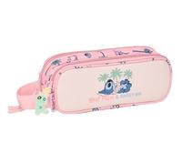 Stitch Beach - Trousse Double pour Enfant, idéale pour Les Enfants d'âge Scolaire, Confortable et Polyvalente, qualité et résistance, 21 x 6 x 8 cm, Rose Pastel, M, Décontracté
