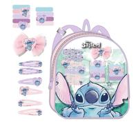 Set de beauté Stitch - Comprend un sac à dos, 1 ruban, 6 épingles à cheveux et 9 chouchous - Multicolore - Idéal pour surprendre vos enfants - Design inspiré de Stitch - Produit original conçu en