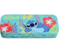 Stitch Boîte de beauté à 3 niveaux pour enfant avec vernis à ongles, autocollants, ombre à paupières et brillants à lèvres dans un coffret en métal