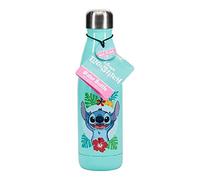 Stitch Bouteille d'Eau Marchandise Disney Officielle, Bouteille Métal Étanche Lilo pour Boissons Chaudes & Froides, Cadeau pour Fans, 460ml (15 fl oz), Noir