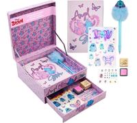 Stitch Coffret Journal Intime Fille À Personnaliser Carnet Fille 60 Pages Stylos Stickers Kit Scrapbooking Loisirs Créatifs Cadeau Enfant (Rose Stitch)