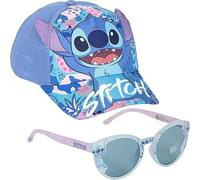 Stitch - Ensemble Casquette Baseball visière et Lunette de Soleil Enfant - Chapeaux - Idée Cadeau Anniversaire Fille - Protection 100% UV