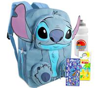 Stitch Ensemble sac à dos pour filles - Ensemble avec sac à dos Lilo and Stitch avec poches avant et bouteille d'eau, tatouages, plus | Ensemble sac à dos Stitch pour enfants