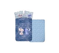 Stitch et Angel Housse de Couette Bébé 100x135 + Taie 40x60 Coton Fille | Parure de lit bébé réversible | Coton naturel doux respirant | Disney Lilo & Stitch | 0-3 | Lit à barreaux | Idée cadeau