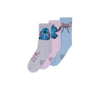 Stitch et Angel Lot de 3 paires de chaussettes pour enfant 27-30 cm Cadeaux pour fille