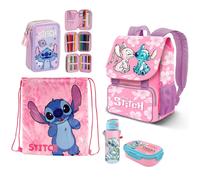 Stitch Et Angel Set Sac à Dos Extensible Trousse 3zip École Élémentaire Fille