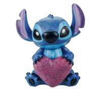 Stitch - Figurine de jardin avec cœur - Figurine décorative Disney résistante aux intempéries - En polyrésine - 23 cm - Jolie décoration pour jardin, balcon, terrasse et salon - Idée cadeau pour les
