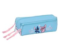 STITCH HAPPY - Trousse triple petite, trousse pour enfant, idéale pour les enfants d'âge scolaire, confortable et polyvalente, qualité et résistance, 22 x 6 x 8,5 cm, bleu ciel, M, Décontracté