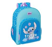 STITCH HAWAII - Sac à dos scolaire pour enfant, adaptable au chariot, idéal pour les enfants d'âge scolaire, confortable et polyvalent, qualité et résistance, 33 x 14 x 42 cm, couleur bleue, bleu,