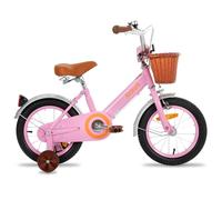 STITCH Joystar Vélo pour enfants 12 pouces pour filles de 2-4 ans, vélo pour enfants avec panier avant et roues stabilisatrices pour enfants de 2-4 ans, rose