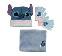 STITCH-LILO ET STITCH-DISNEY-ENSEMBLE 3 PIECES BONNET- GANTS -ECHARPE SNOOD-GRIS.