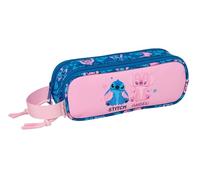 STITCH LILO - Trousse double pour enfant, idéale pour les enfants d'âge scolaire, confortable et polyvalente, qualité et résistance, 21 x 6 x 8 cm