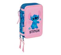 STITCH LILO - Trousse scolaire avec 37 outils inclus, trousse pour enfant, idéale pour enfants de 5 à 14 ans, confortable et polyvalente, qualité et résistance, 12,5 x 5,5 x 19,5 cm