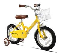 STITCH Little Wizard 12 pouces Vélo pour enfants pour garçons et filles de 2-4 ans, Vélo pour filles de 12 pouces avec stabilisateurs et panier, Jaune