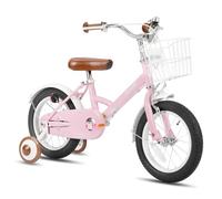 STITCH Little Wizard Vélo enfant 12 pouces pour garçons et filles de 2-4 ans, vélo fille 12 pouces avec stabilisateurs et panier, rose