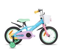 STITCH Macaron 16 pulgadas Bicicleta Para niños de 5 a 7 años ，Bicicleta Para niñas Con estabilizador y cesta