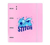 STITCH OHANA Classeur avec 4 anneaux de 35 mm, avec recharge, 100 feuilles A4, idéal pour les enfants de différents âges, confortable et polyvalent, qualité et résistance, 27 x 4 x 32 cm