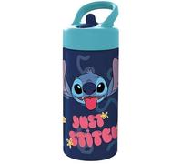 Stor S.L. Gourde de sport Stitch Palms – 410 ml, paille et poignée intégrée, bleu/lilas