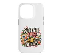 Stitch, première gorgée, deuxième Aiguille et café Coque pour iPhone 14 Pro