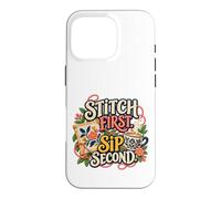 Stitch, première gorgée, deuxième Aiguille et café Coque pour iPhone 16 Pro