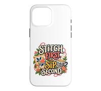 Stitch, première gorgée, deuxième Aiguille et café Coque pour iPhone 16 Pro Max