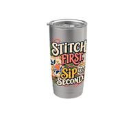Stitch, première gorgée, deuxième aiguille et café Gobelet isotherme en acier inoxydable double paroi