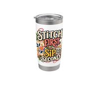 Stitch, première gorgée, deuxième aiguille et café Gobelet isotherme en acier inoxydable double paroi