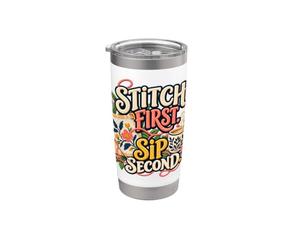 Stitch, première gorgée, deuxième aiguille et café Gobelet isotherme en acier inoxydable double paroi