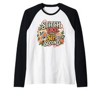 Stitch, première gorgée, deuxième Aiguille et café Manche Raglan