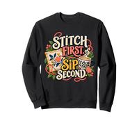Stitch, première gorgée, deuxième Aiguille et café Sweatshirt