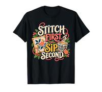 Stitch, première gorgée, deuxième Aiguille et café T-Shirt