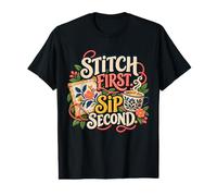 Stitch, première gorgée, deuxième Aiguille et café T-Shirt Graphique avec Valeur