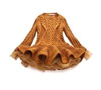 Stitch Pull pour fille avec crochet - Pull en tricot - Robe d'hiver pour bébé et enfant, marron, 2-3 ans