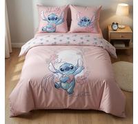 Stitch Rose Aloha Housse de Couette 240x220 + 2 Taies Coton Disney