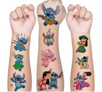 Stitch Tatouage Enfant,8 Feuilles Tatouage Ephemere Enfant, Faux Tatouage Enfant Fille Garçon,Cadeau Anniversaire Décoration De