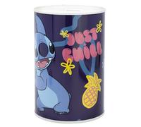 Disney Tirelire en métal Lilo et Stitch Just Chill Multicolore Cylindrique Pour enfants