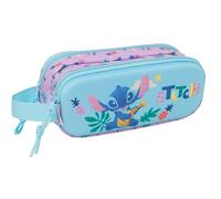 STITCH - Trousse double 3D, trousse pour enfant, idéale pour les enfants d'âge scolaire, confortable et polyvalente, qualité et résistance, 21 x 6 x 8 cm