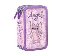 Stitch Trousse scolaire triple ange avec papeterie 43 pièces Giotto pour filles de l'école primaire + porte-clés Stitch