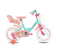 STITCH Vélo licorne de 18 pouces pour filles de 5 à 8 ans, vélo enfant de 18 pouces avec stabilisateurs, béquille et panier, vert