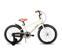 STITCH Vélo vintage de 18 pouces pour garçons et filles de 6 à 8 ans, vélo enfant de 18 pouces avec stabilisateur et support, beige