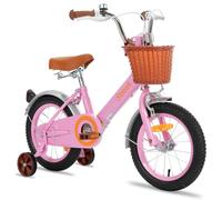 STITCH Vélo vintage enfant 12" pour filles de 2-4 ans, vélo enfant avec panier avant et stabilisateurs, rose