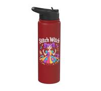 Stitch Witch Passionné de couture colorée Stainless Steel Insulated Water Bottle