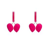 Stitching Pochette de poignet 2 en 1 avec porte-cartes, mini porte-monnaie, en nylon imperméable, pour femme pour le quotidien et les voyages, Rouge rose - 2 pièces, Mittelgroße, Contemporain