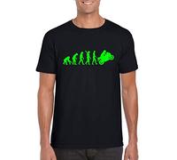 StitchPrint T-shirt Evolution of Man to Kawasaki pour moto Ninja - Noir - X-Large
