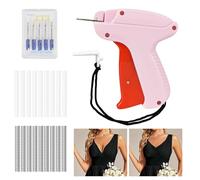 Stitchy Pistolet de fixation rapide pour vêtements avec 1000 attaches et 5 aiguilles (rose)