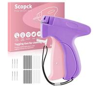 Stitchy Quick Pistolet à couture rapide pour vêtements comprenant 6 aiguilles, 1000 attaches noires et 1000 attaches blanches (violet)