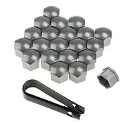 Stix 21 Capuchons Cache-Écrous de Roue Gris (20+1) pour Vis/Écrous de 17mm Protection Jantes Alu Argentées Outil Extracteur